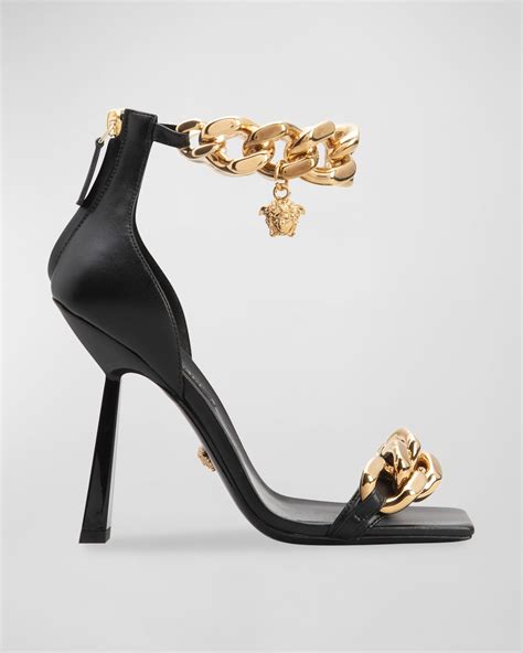 real gold versace medusa chain|versace medusa chain leather sandals.